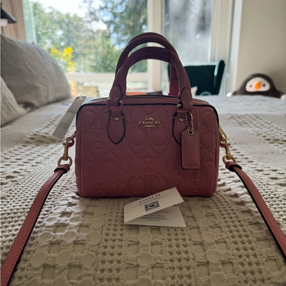 Coach mini Rowan NWT pink leather bag